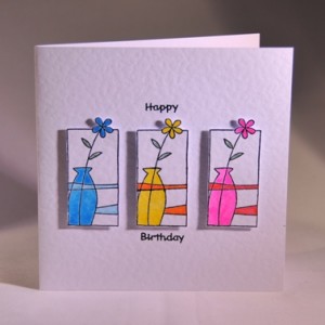 Flower Vases Birthday Card