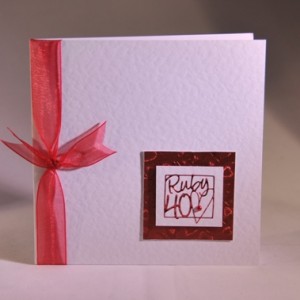 Contemporary Ruby 40th Anniversary Card