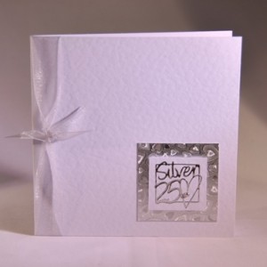Contemporary Silver 25th Anniversary Card