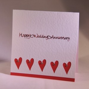 Five Anniversary Hearts Card