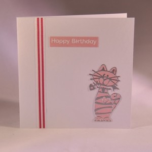 Cartoon Cat Birthday Card