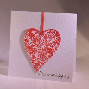 Damask Rose Wedding Card