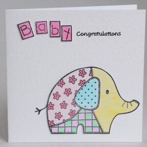 Patchwork Elephant Card