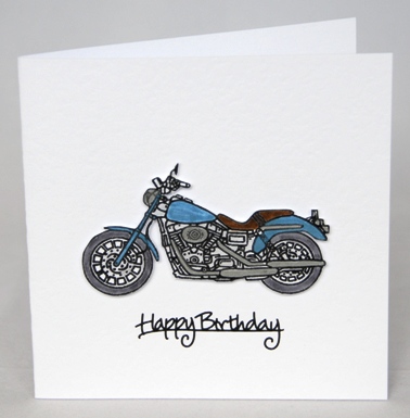 A handmade birthday card for a keen motor cyclist | Handmade by Helen