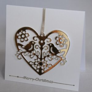 Silver LoveBirds Christmas Card