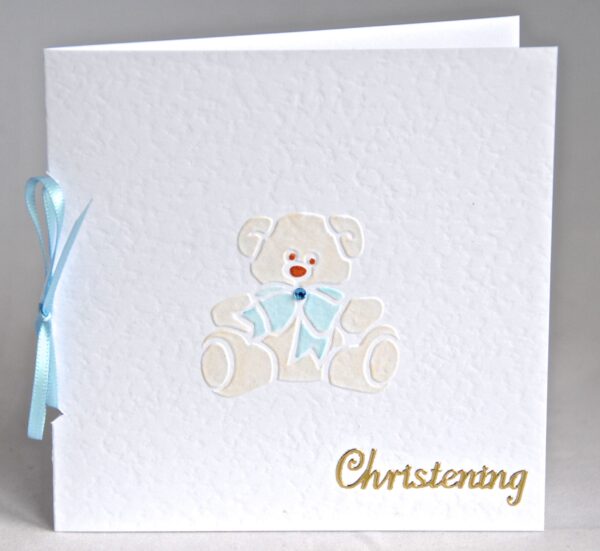 Teddy Christening Card