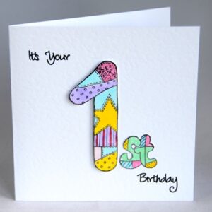 Patchwork First Birthday Card