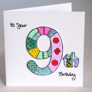 Patchwork Ninth Birthday Card
