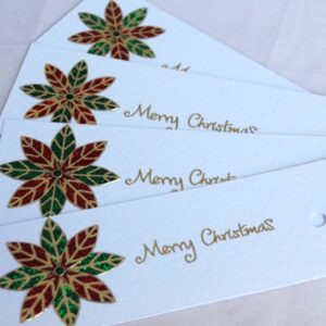 Red Poinsettia Christmas Gift Tags