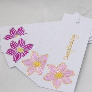 Clematis Birthday Gift Tags