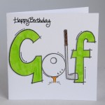 A bright cheerful colourful handmade card for a golfer | Handmade by Helen