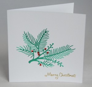 A handmade Christmas card with berries | Handmade by Helen