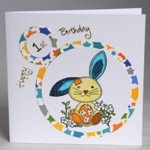 First Birthday Rabbit Card