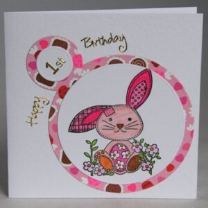 First Birthday Rabbit Card