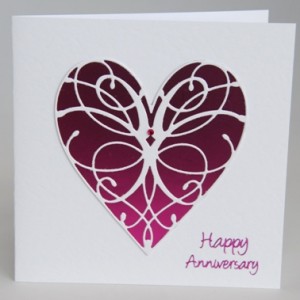 Filigree Heart Anniversary Card