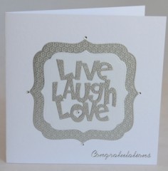 Live, Laugh, Love Wedding Card