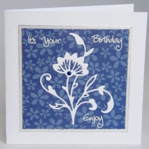 White Flower Birthday Card