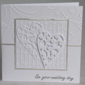 Embossed Wedding Hearts Card