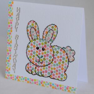Floral Bunny Birthday Card