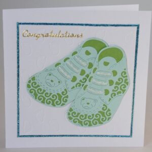 Blue Bootees Card