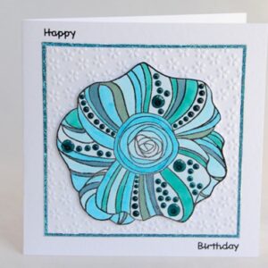 Funky Rose Birthday Card