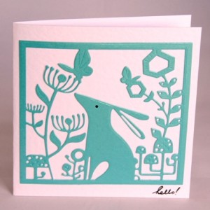 Folk Rabbit Card