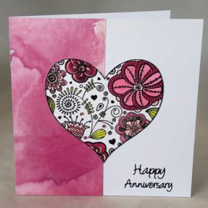 Funky Heart Anniversary Card