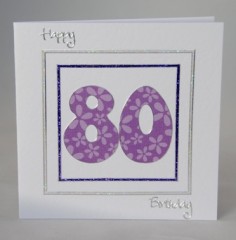 An attractive handmade eightieth birthday card | Handmade by Helen