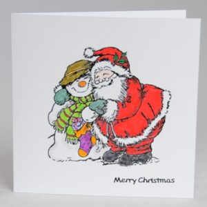 Santa And Snowman Card