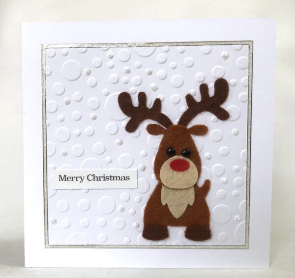 Felted Reindeer Christmas Card