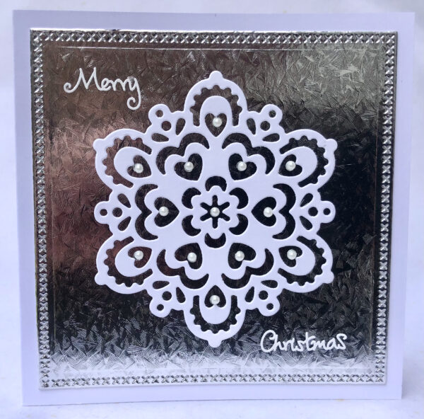 Pearl Snowflake Christmas Card