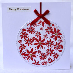 Poinsettia Bauble Card
