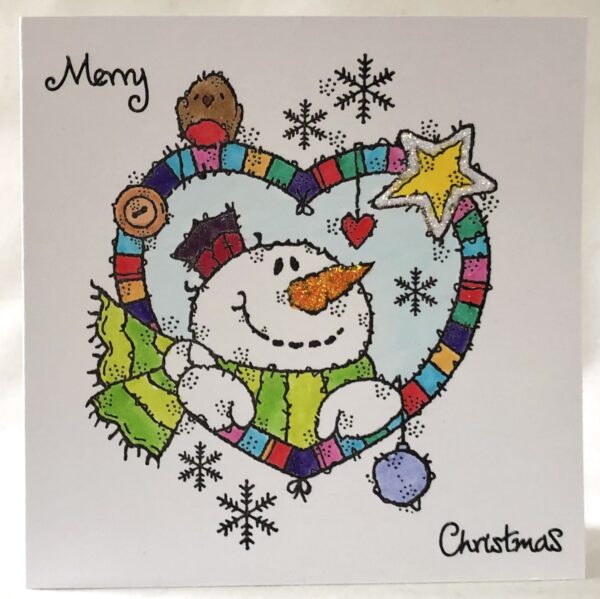 Snowman Heart Card