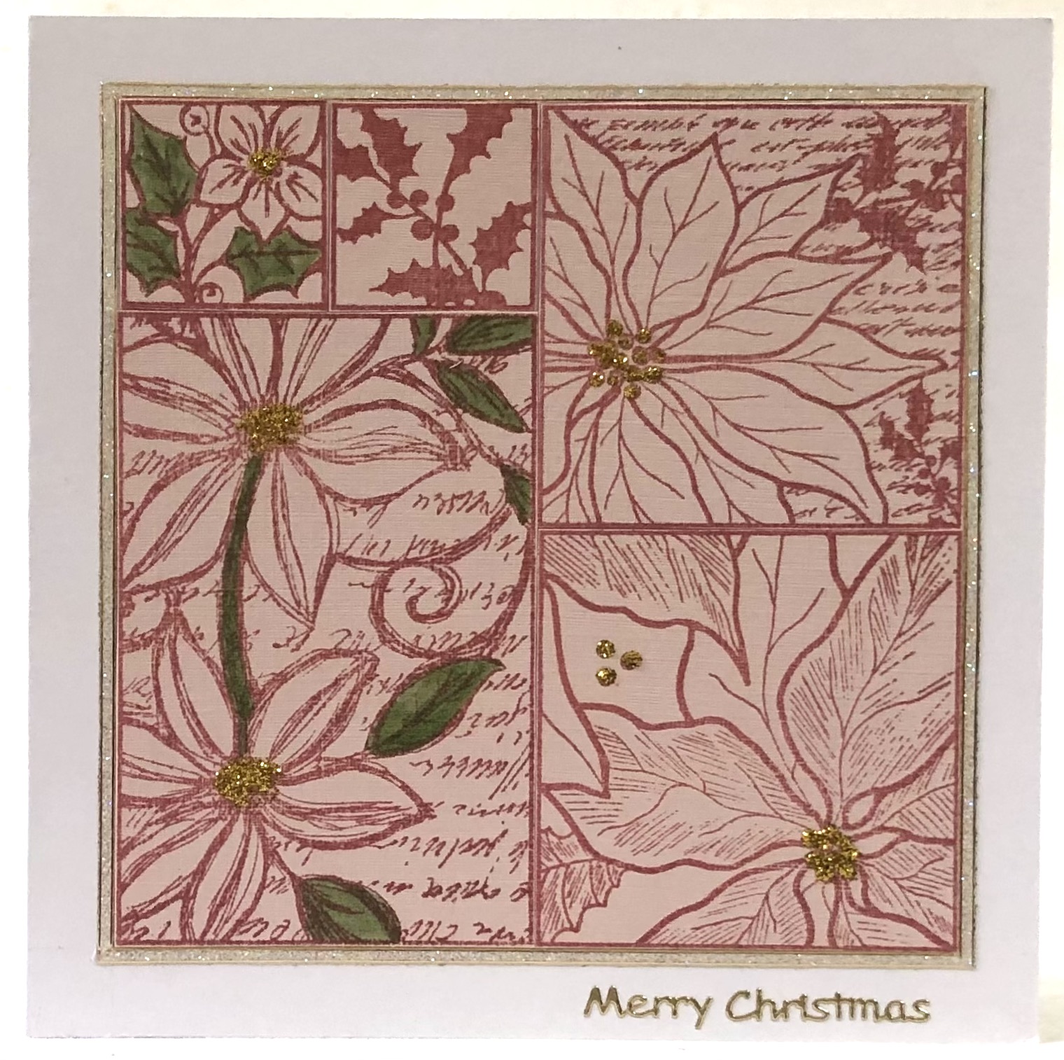 Patchwork Poinsettia Card - Image 1