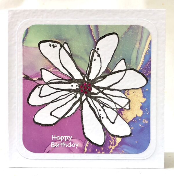 White Birthday Blossom Card
