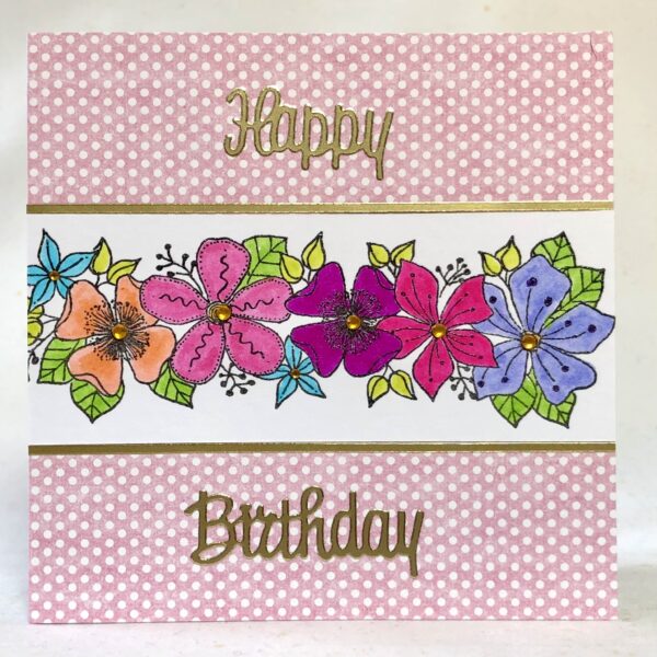 Polka Dots And Flowers Card