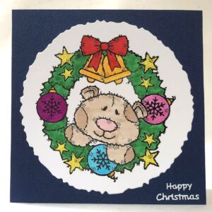 Christmas Bear Wreath Card