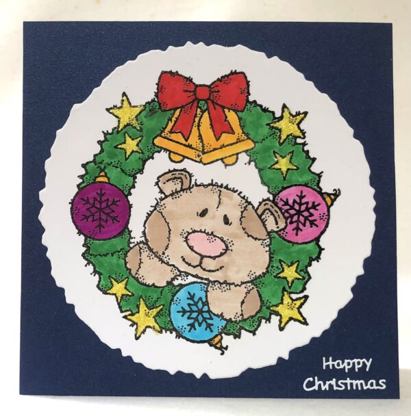 Christmas Bear Wreath Card