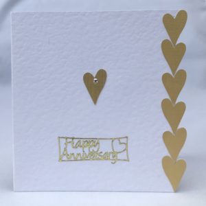 Golden Hearts Anniversary Card