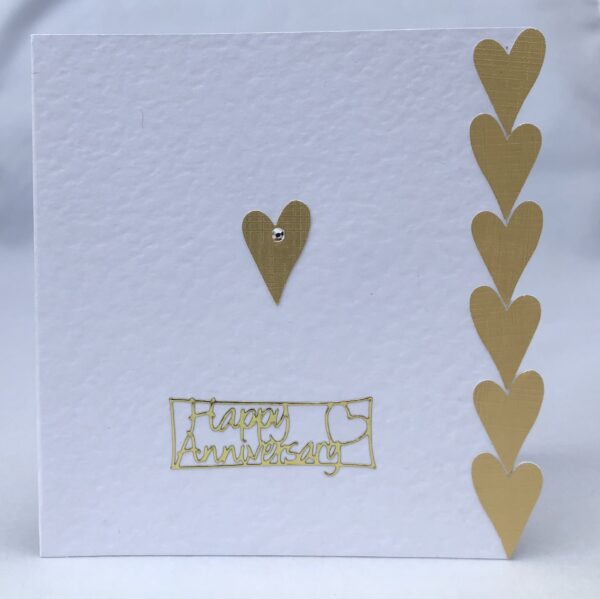 Golden Hearts Anniversary Card