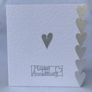 Silver Hearts Anniversary Card