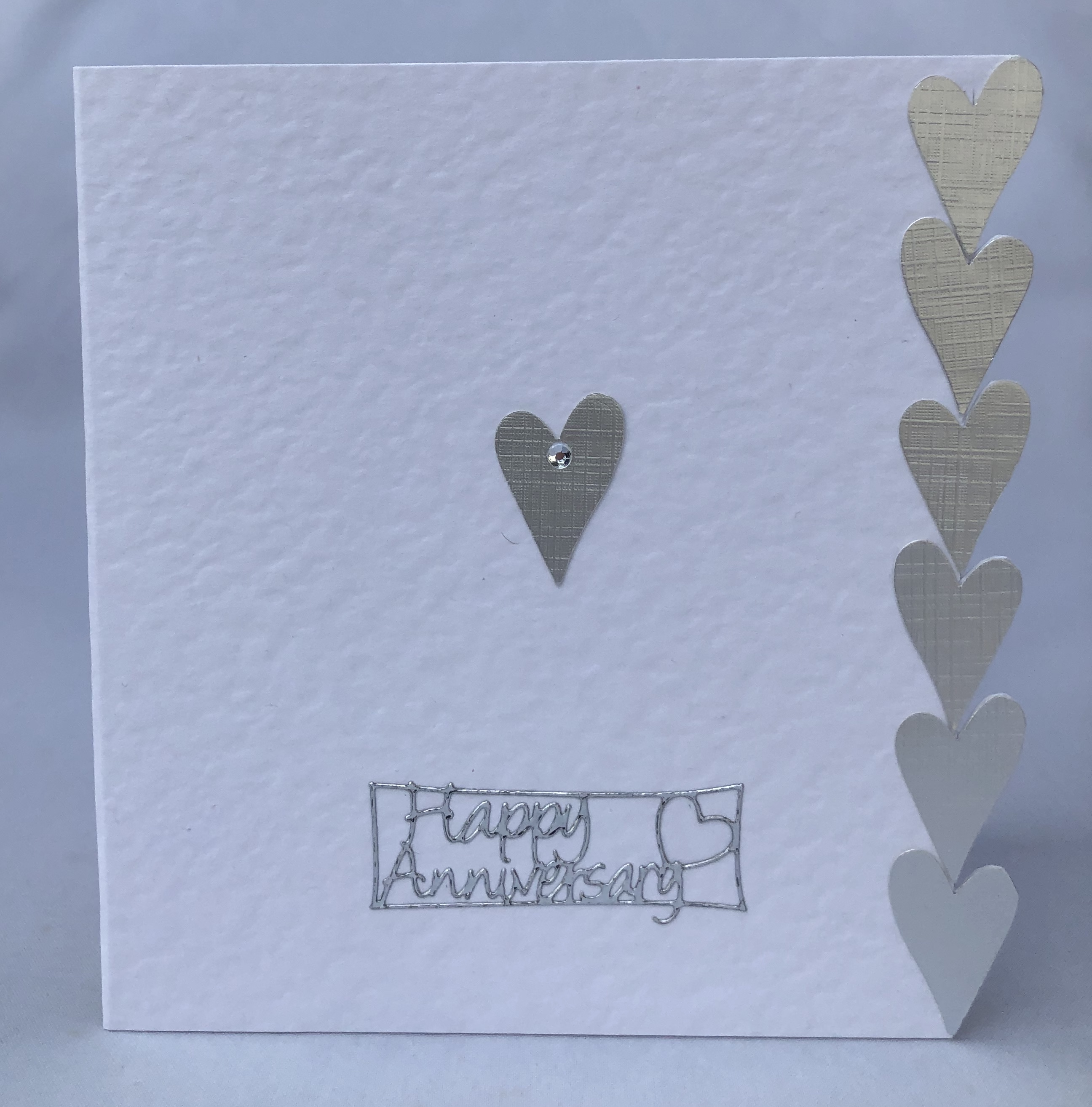 Silver Hearts Anniversary Card - Image 1
