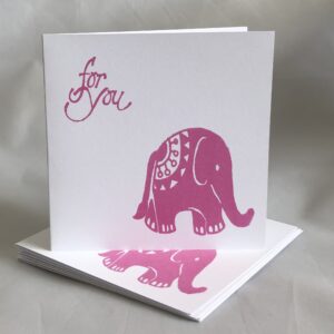 Pink Elephant Notecards