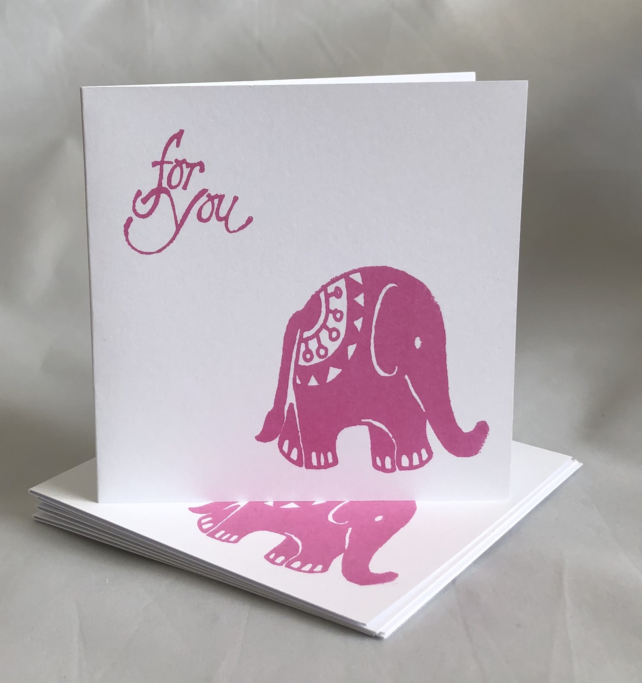Pink Elephant Notecards - Image 1
