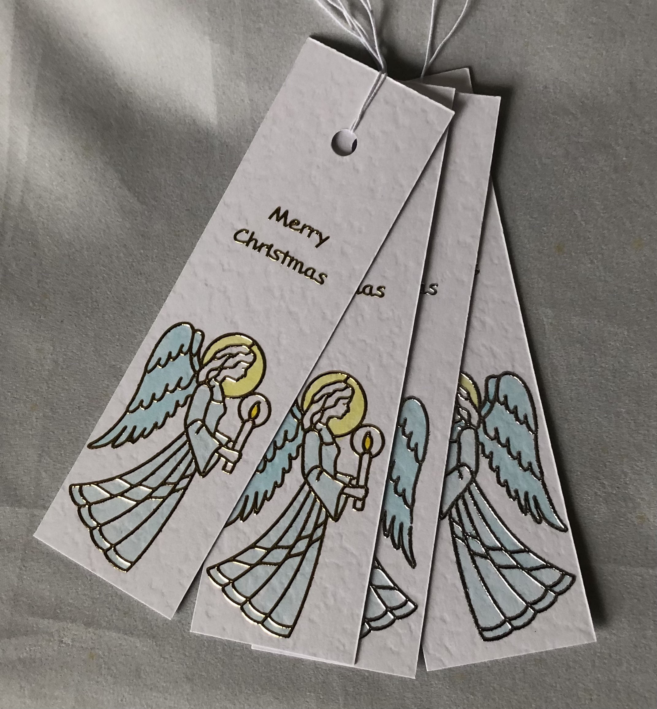 Angels With Candles Christmas Gift Tags - Image 1