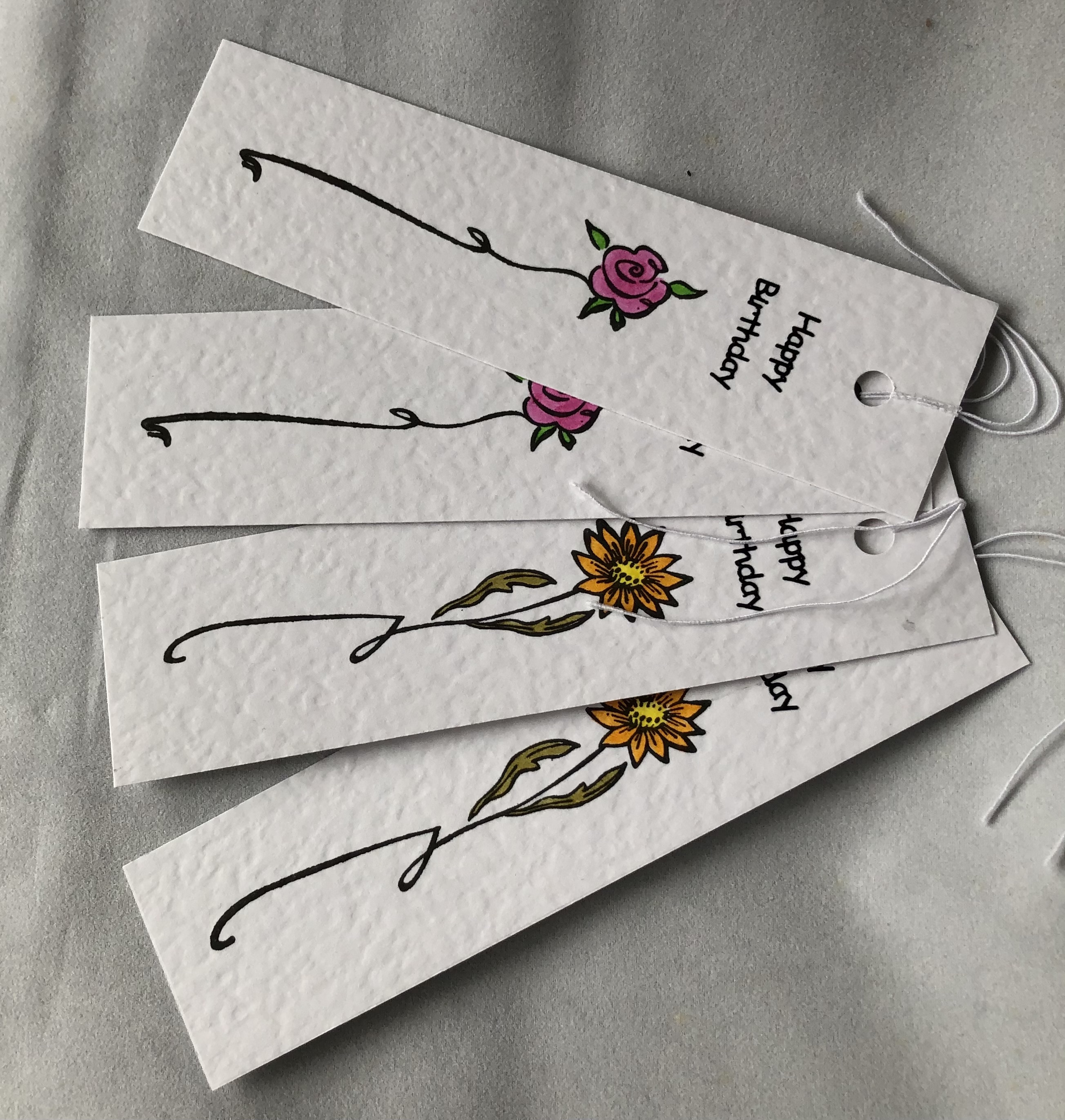 Birthday Flowers Gift Tags - Image 1