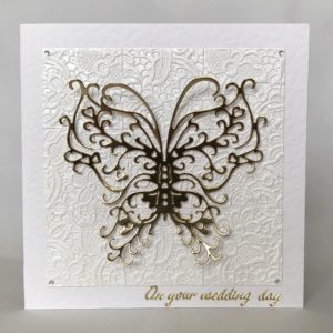 Butterfly And White Lace Card