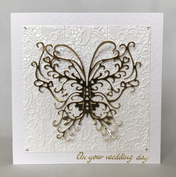Butterfly And White Lace Card