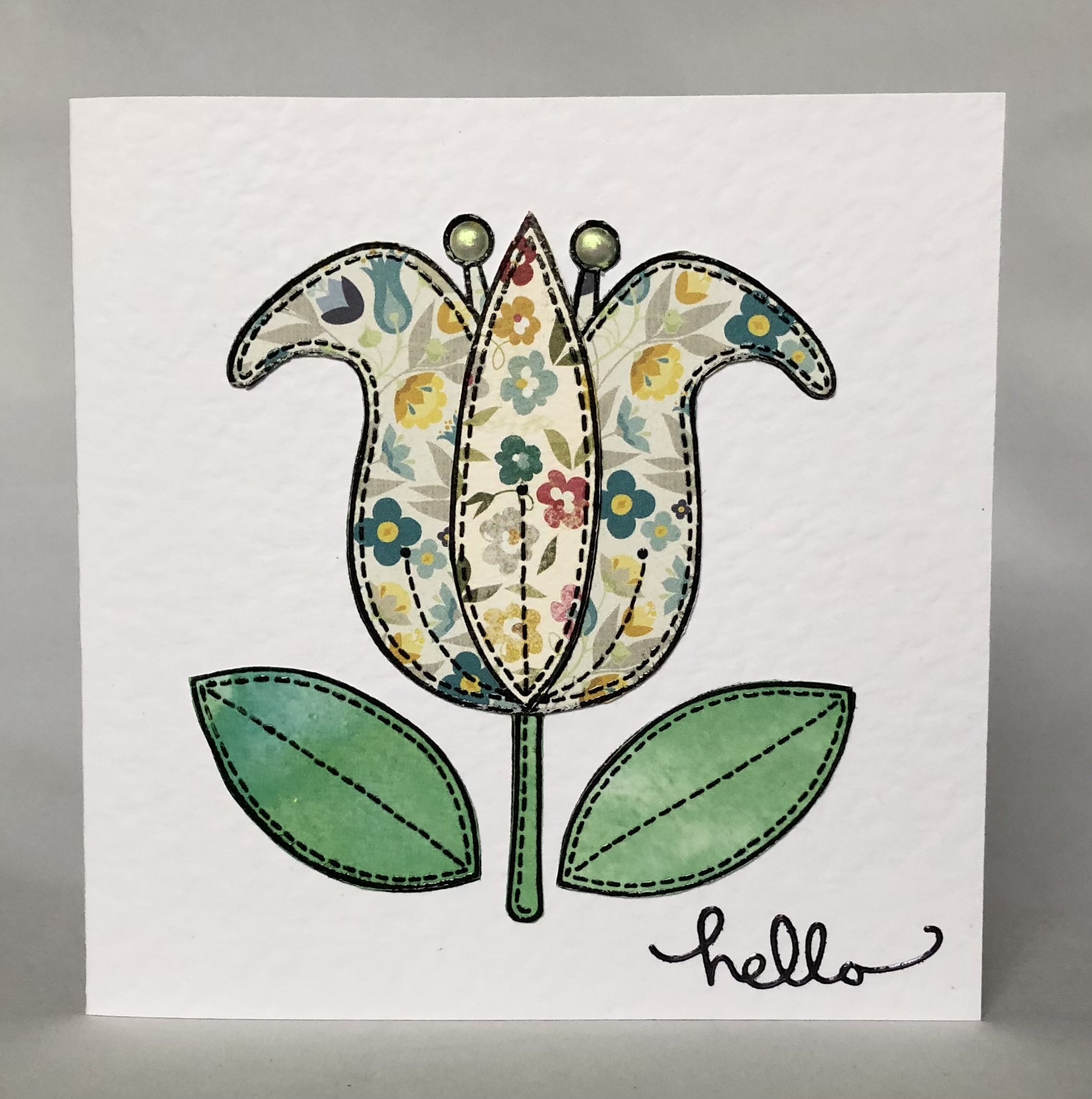 Patchwork Tulip Card - Image 1