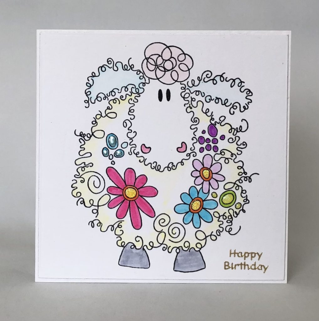 Happy Sheep Card – Handmade by Helen